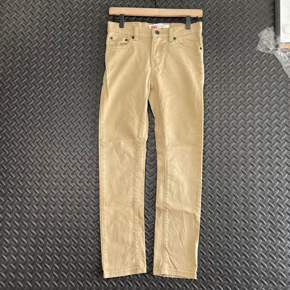 Levi Strauss 510 Skinny Youth Size 14 Reg Khaki Denim Jeans‎ Pants Casual Wear